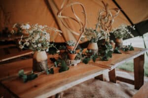 Quirky tables decorations made by CIS Workshop