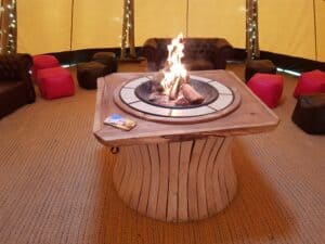 Firepit in the chill out Tipi